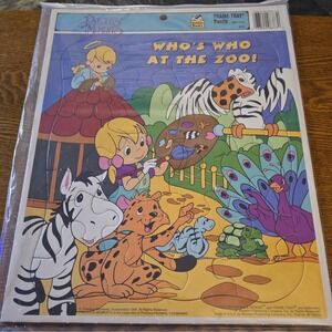 Precious Moments Who's Who At The Zoo‎ 1995 Frame Tray Puzzle New In Plastic VTG